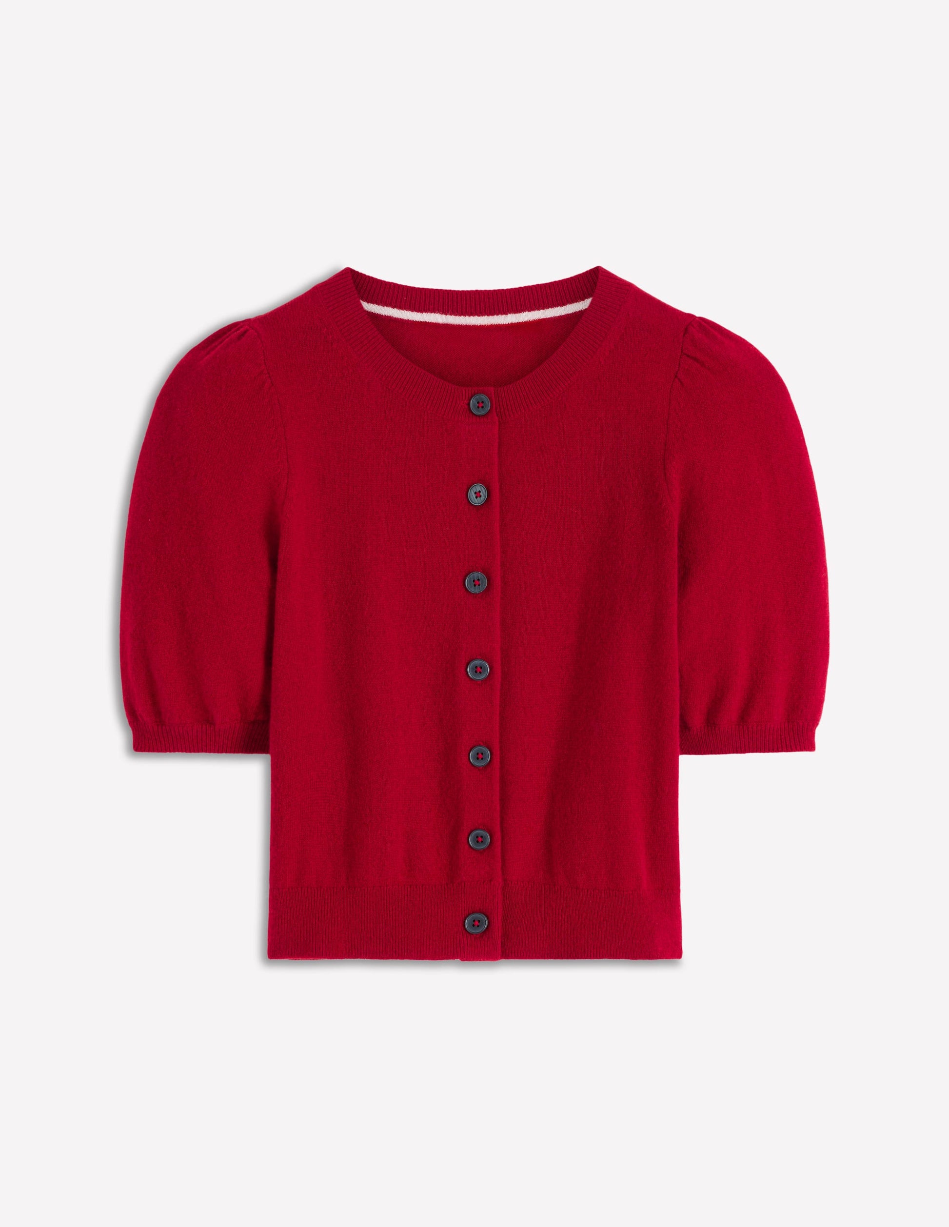 Cropped Cashmere Cardigan-Ash Red-5