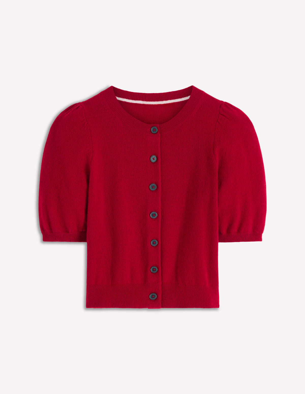 Cropped Cashmere Cardigan-Ash Red - Image 5