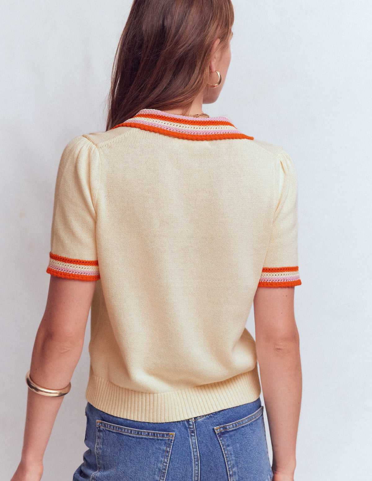Saffron Crochet Trim Cardigan-Ivory - Image 3