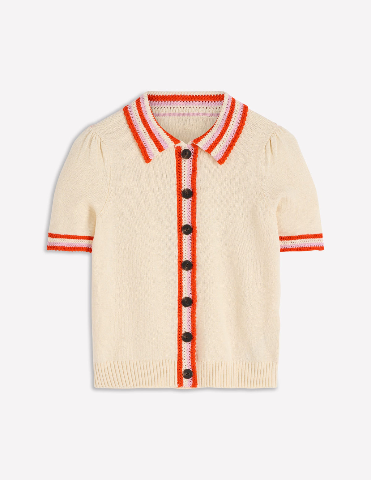 Saffron Crochet Trim Cardigan-Ivory - Image 6