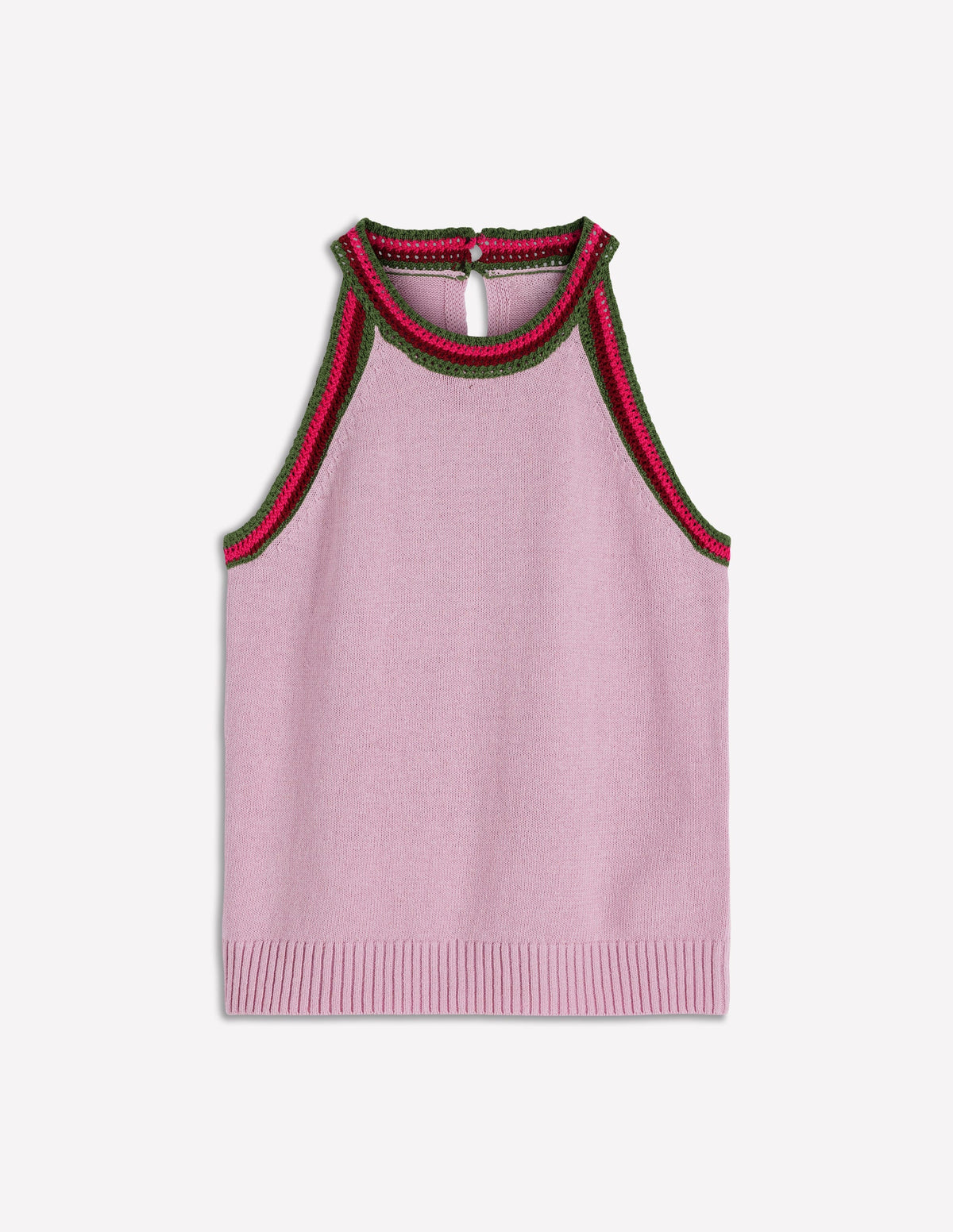 Saffron Crochet Racer Tank-Pink-6