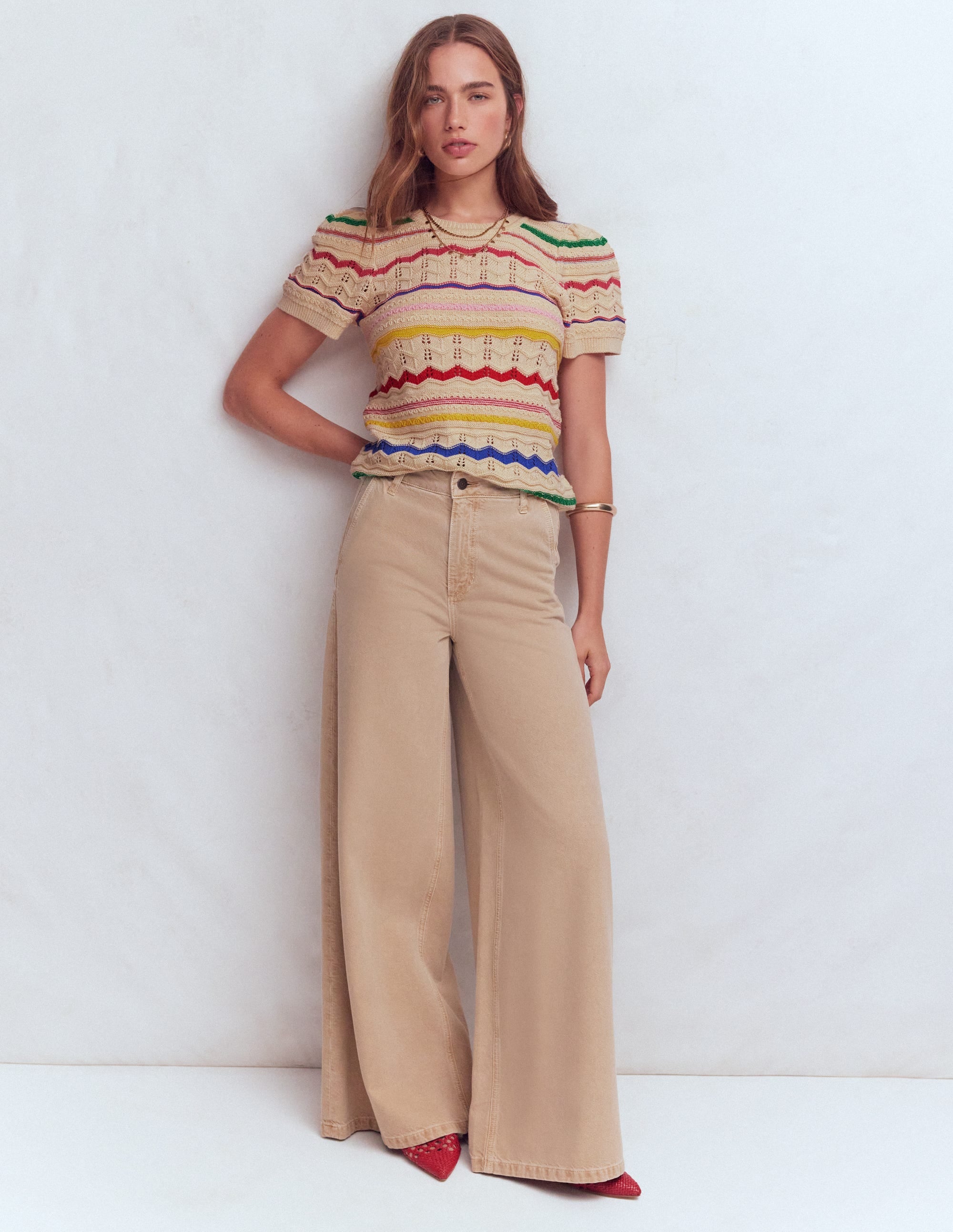 Monica Knitted T-Shirt-Multi Stripe - Image 4