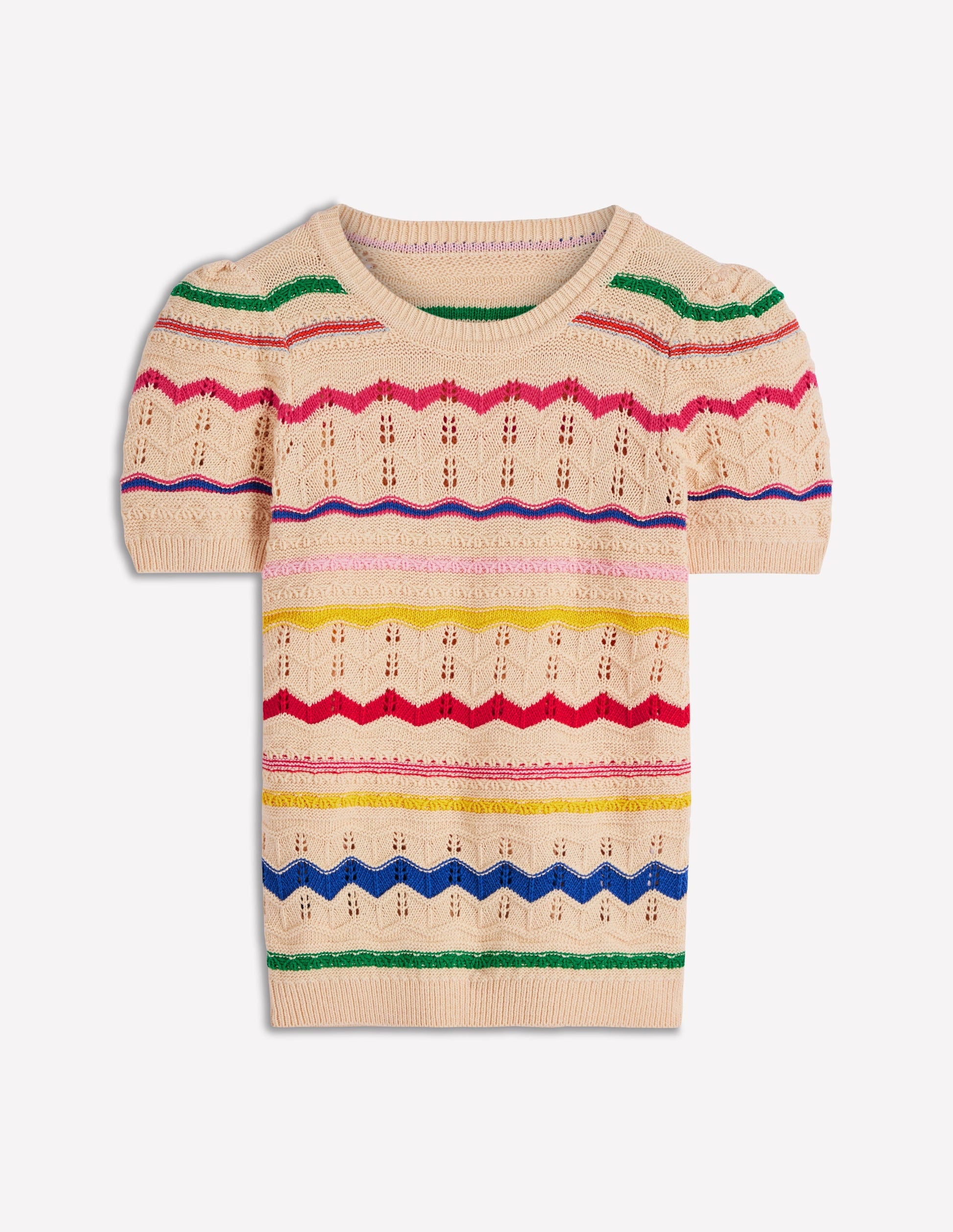 Monica Knitted T-Shirt-Multi Stripe-7
