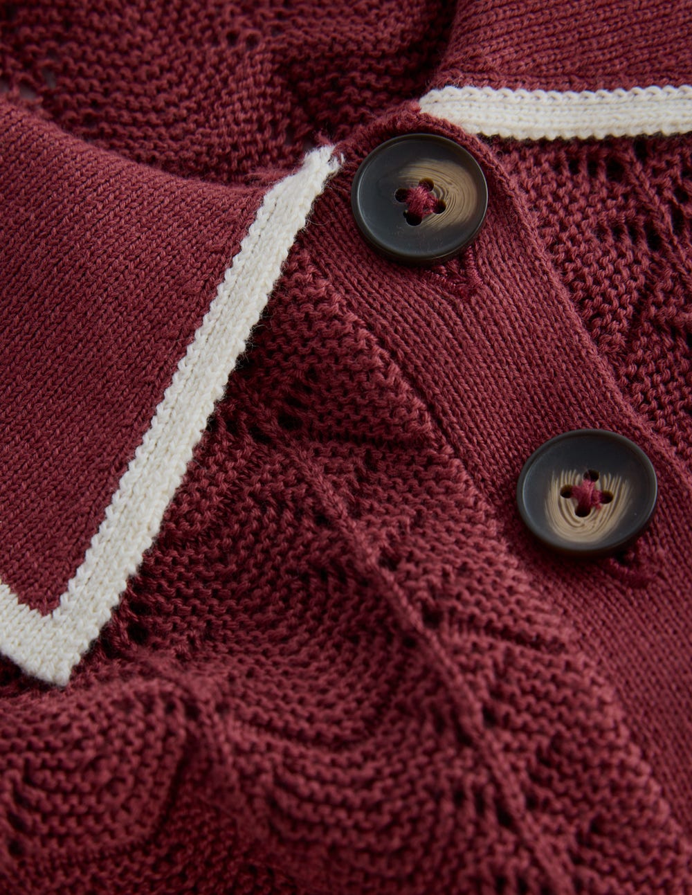 Pointelle Henley T-shirt DNU-Rich Chestnut-6