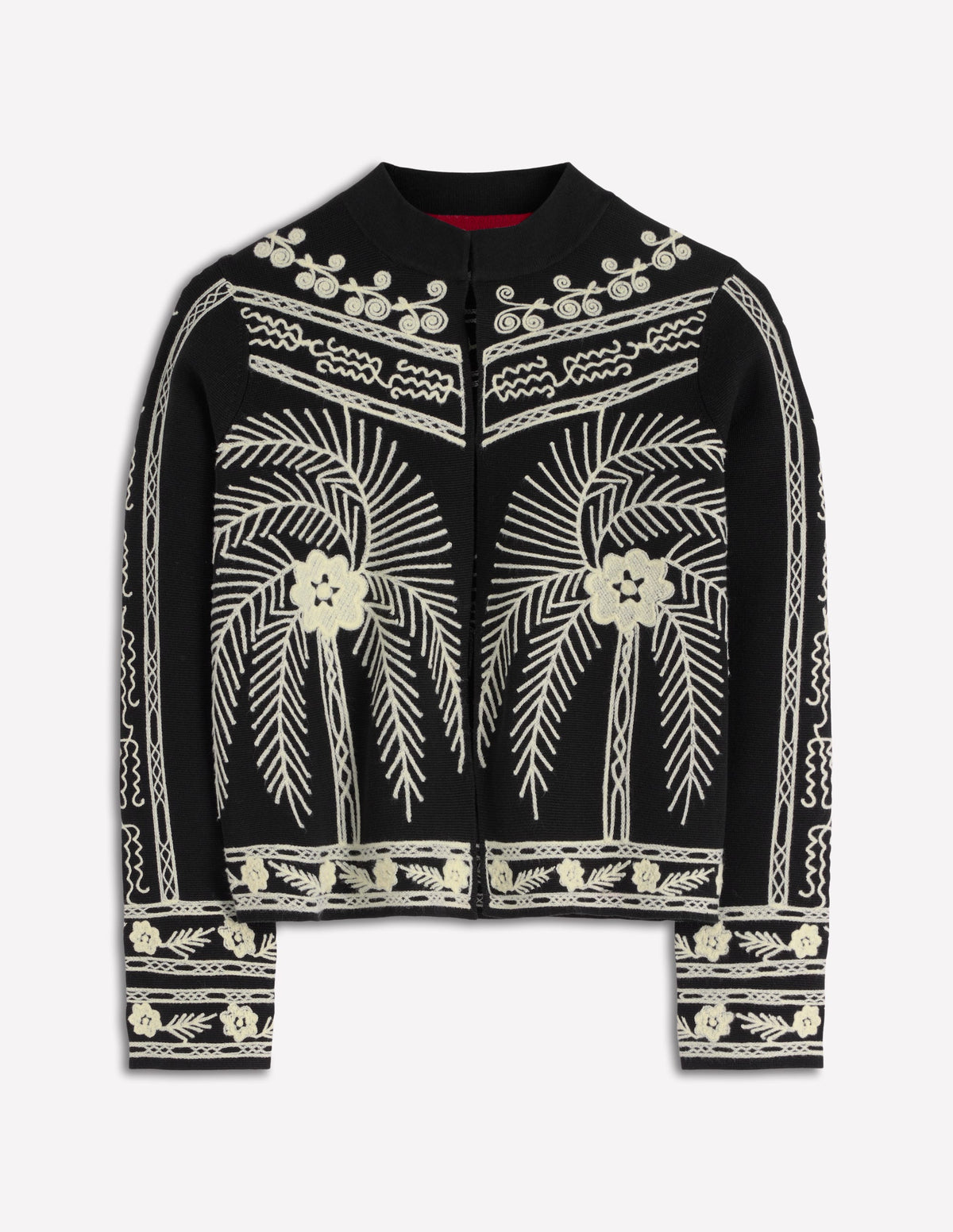 Elena Stand Neck Jacket-Black Embroidery - Image 7