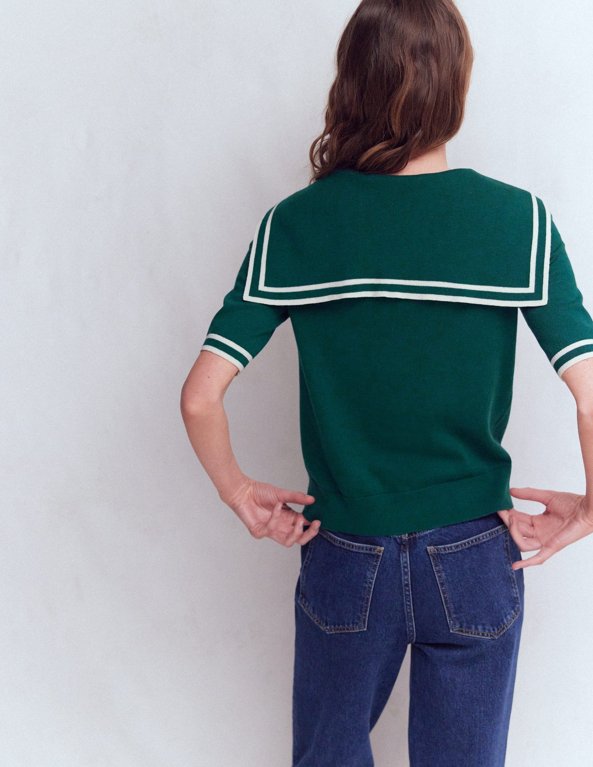 Sailor Collar Jumper-Green-3