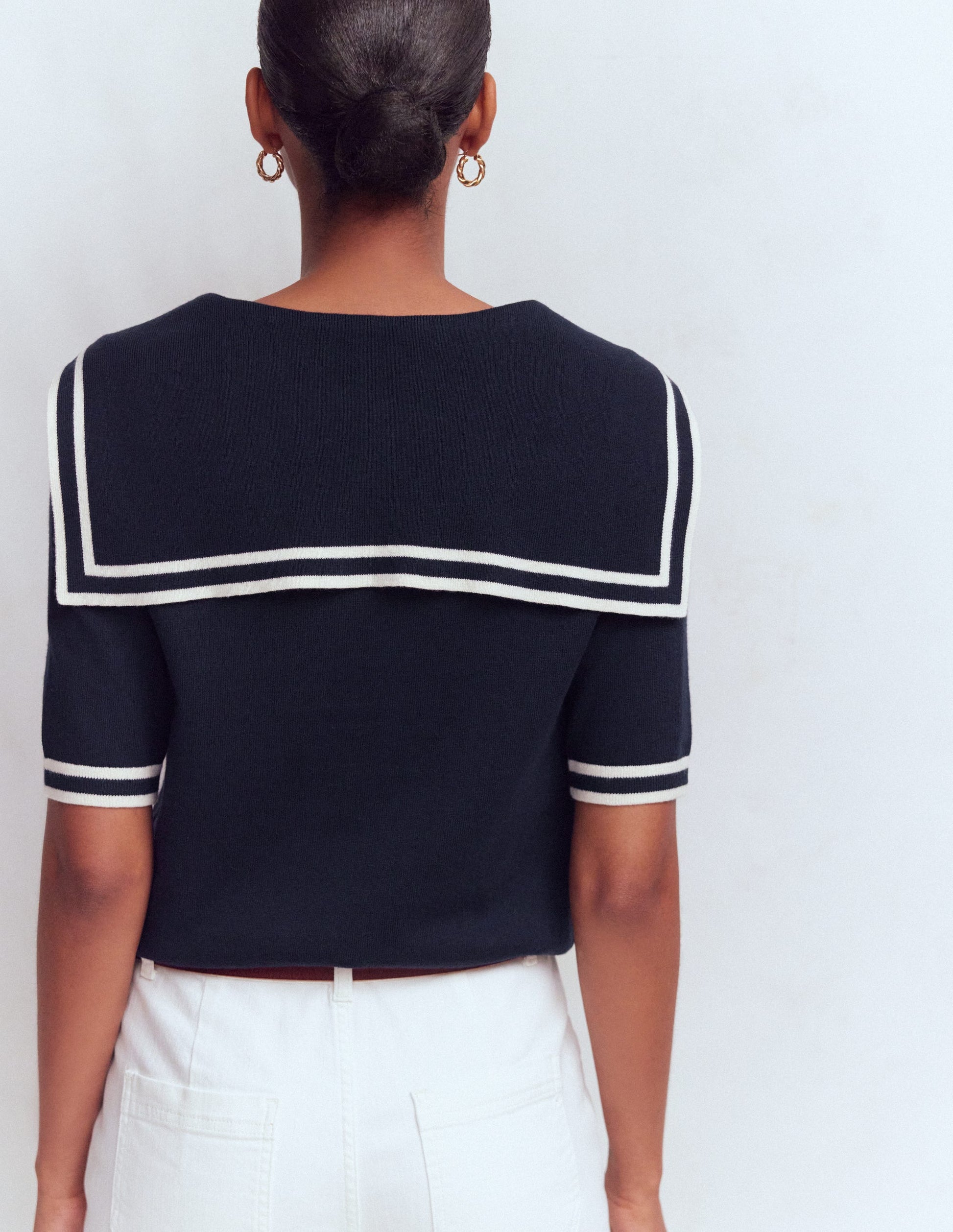 Sailor Collar Jumper-Navy-4