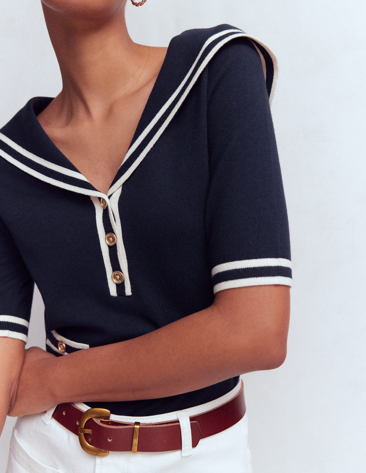 Sailor Collar Jumper-Navy - Image 4