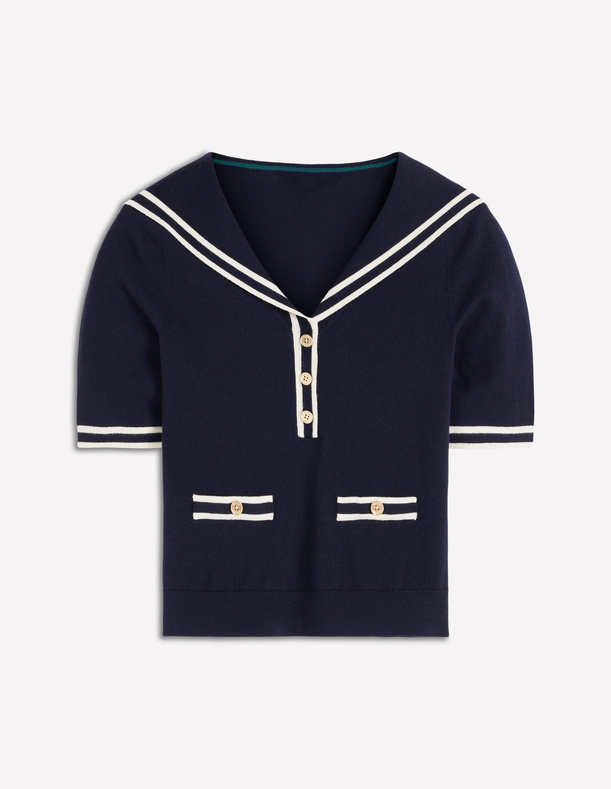 Sailor Collar Jumper-Navy-7