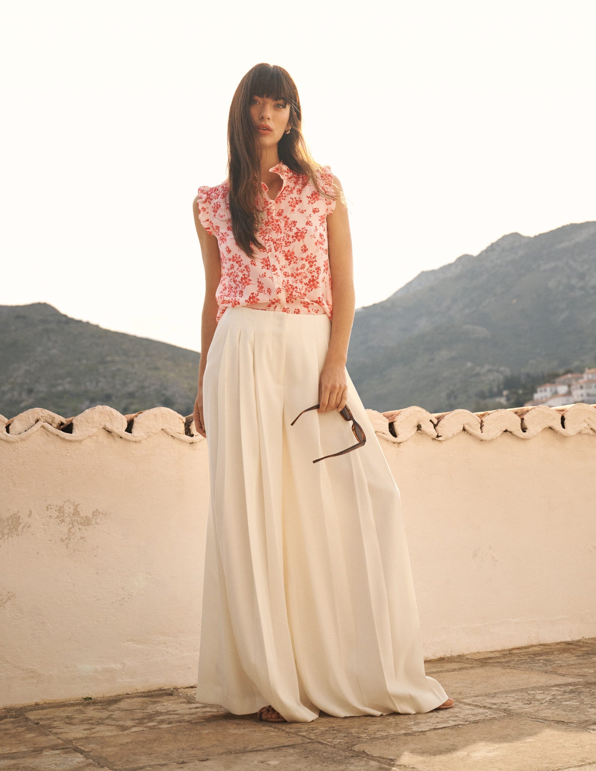 Regent Wide Leg Trousers-Ivory-7