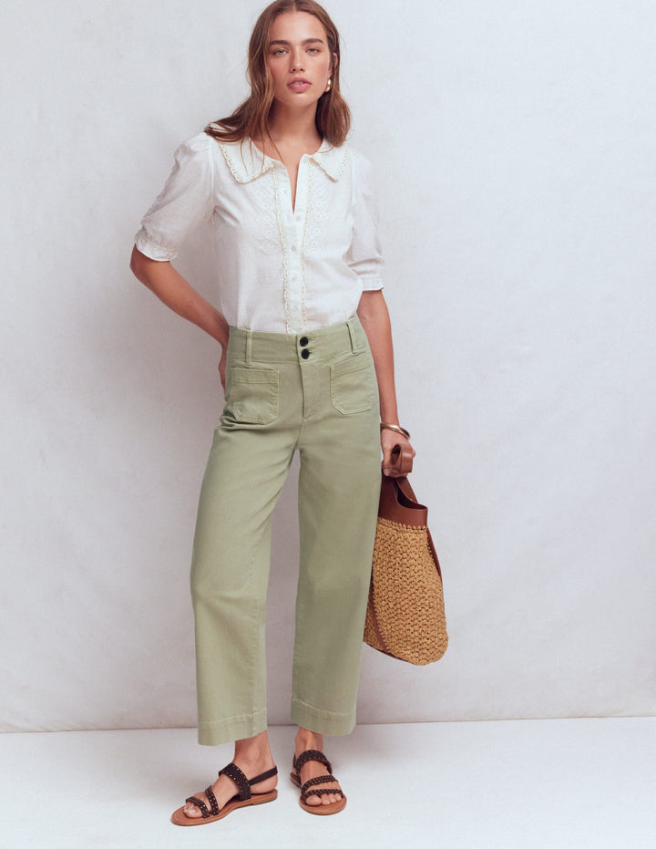 Primrose Patch Pocket Jeans-Soft Green