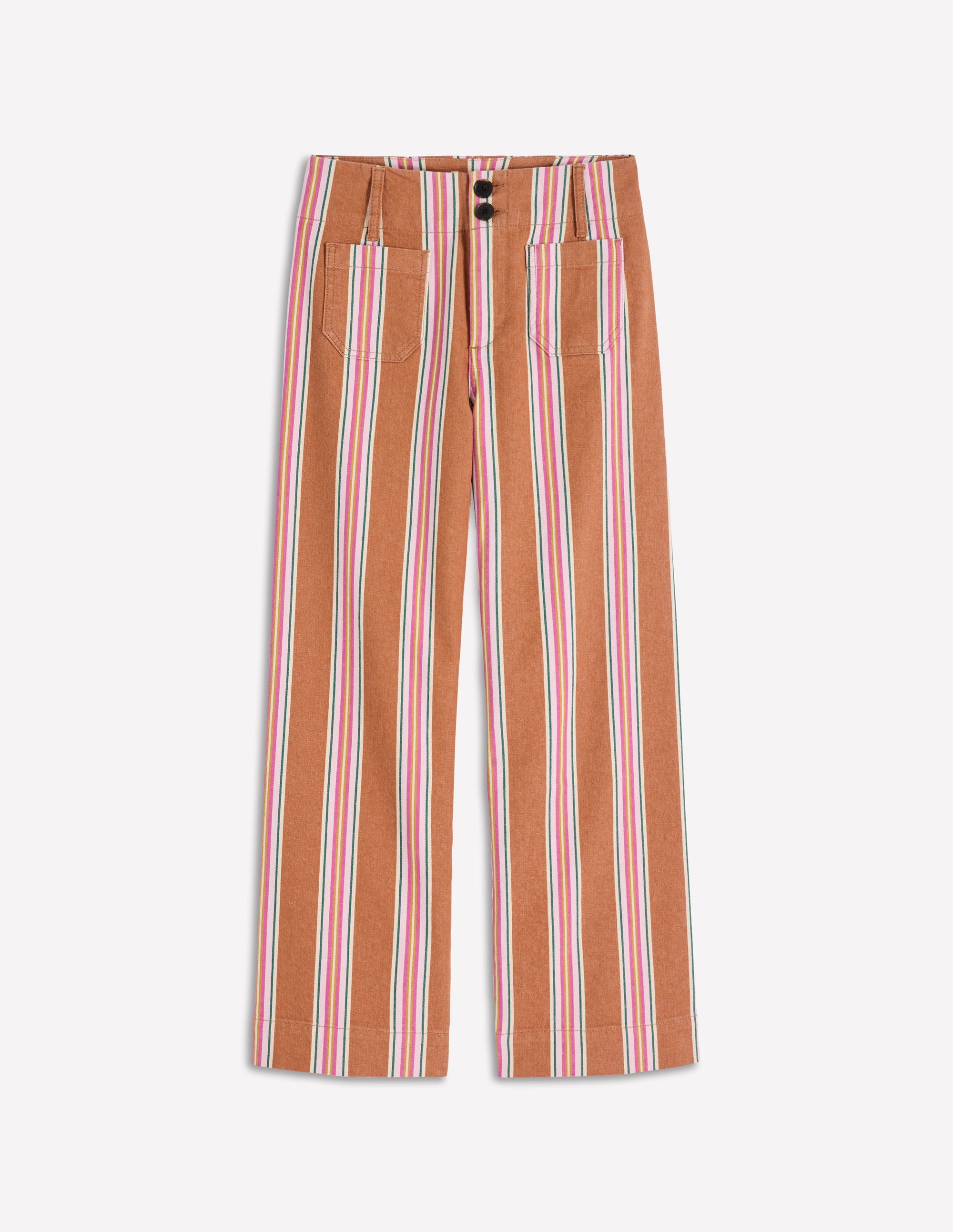 Primrose Cropped Jeans-Cognac, Pink Stripe - Image 5