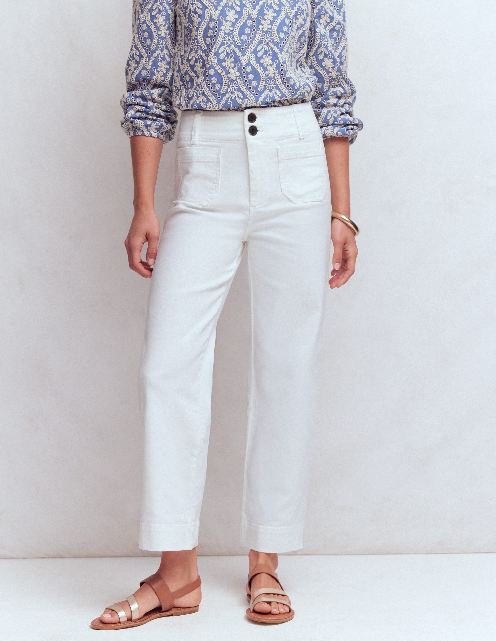 Primrose Cropped Jeans-White - Image 4