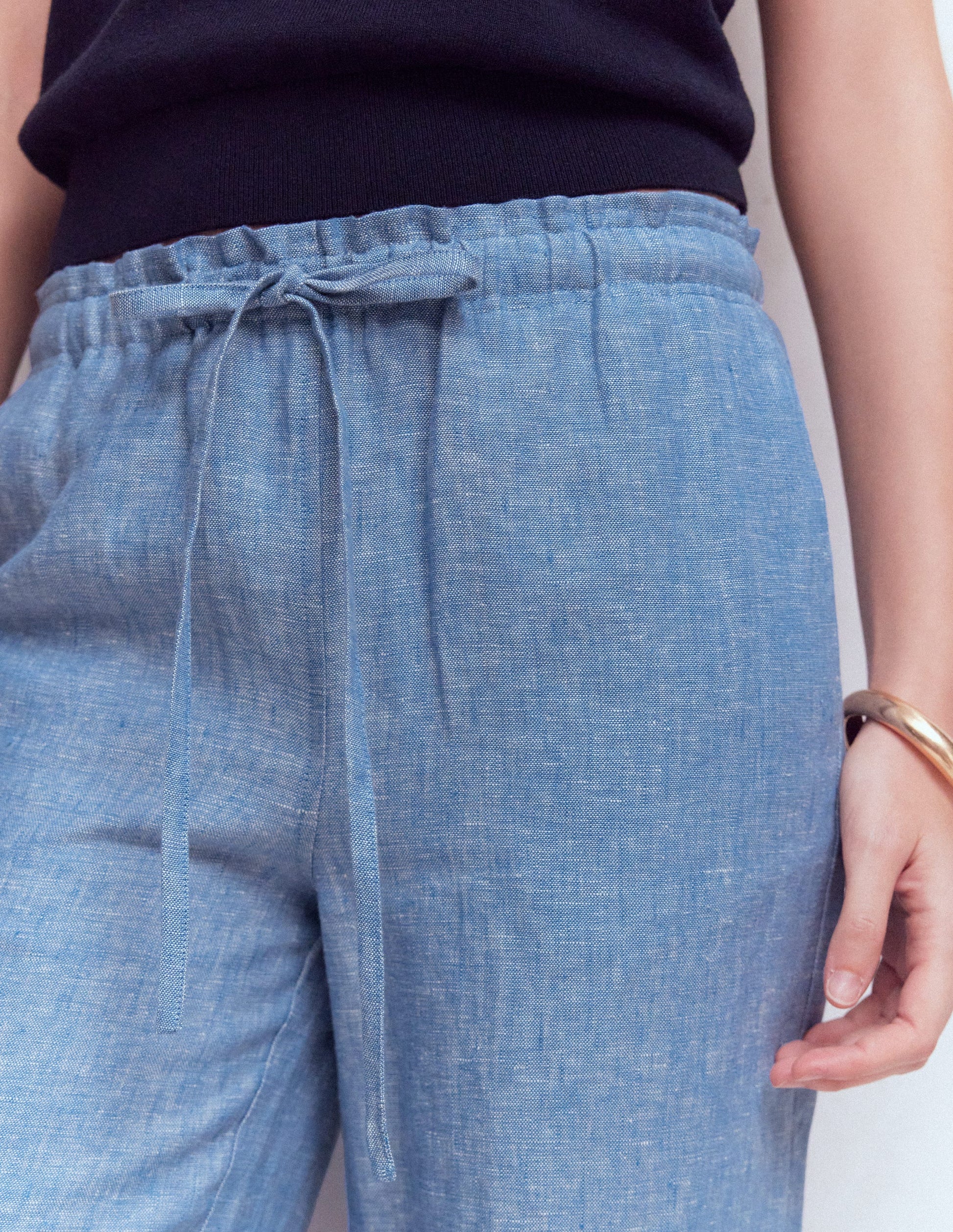 Islington Linen Trousers-Blue Chambray-2