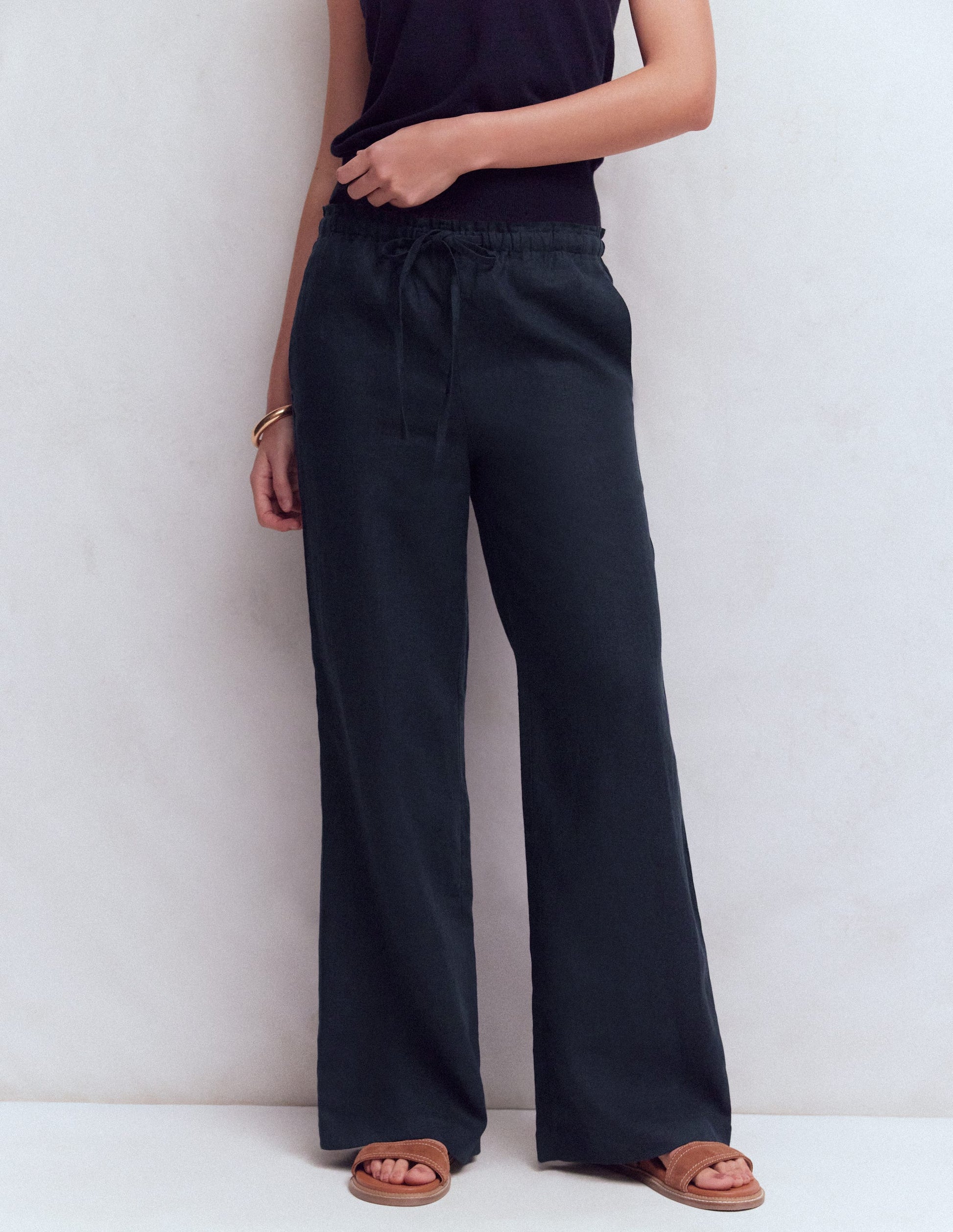 Islington Linen Trousers-Navy-4