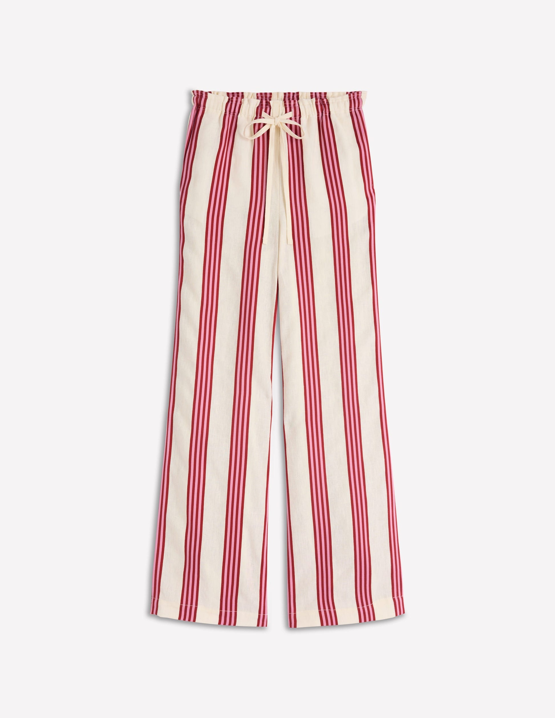 Islington Linen Trousers-Ivory, Brown & Pink Stripe-7