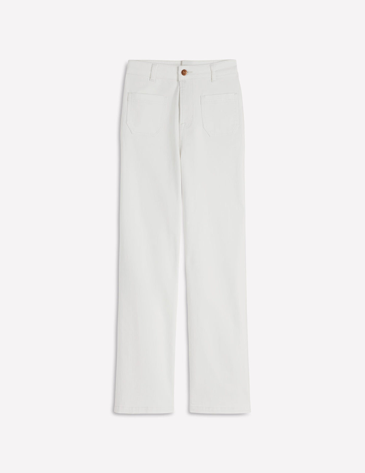 Straight Leg Pocket Jeans-White - Image 6