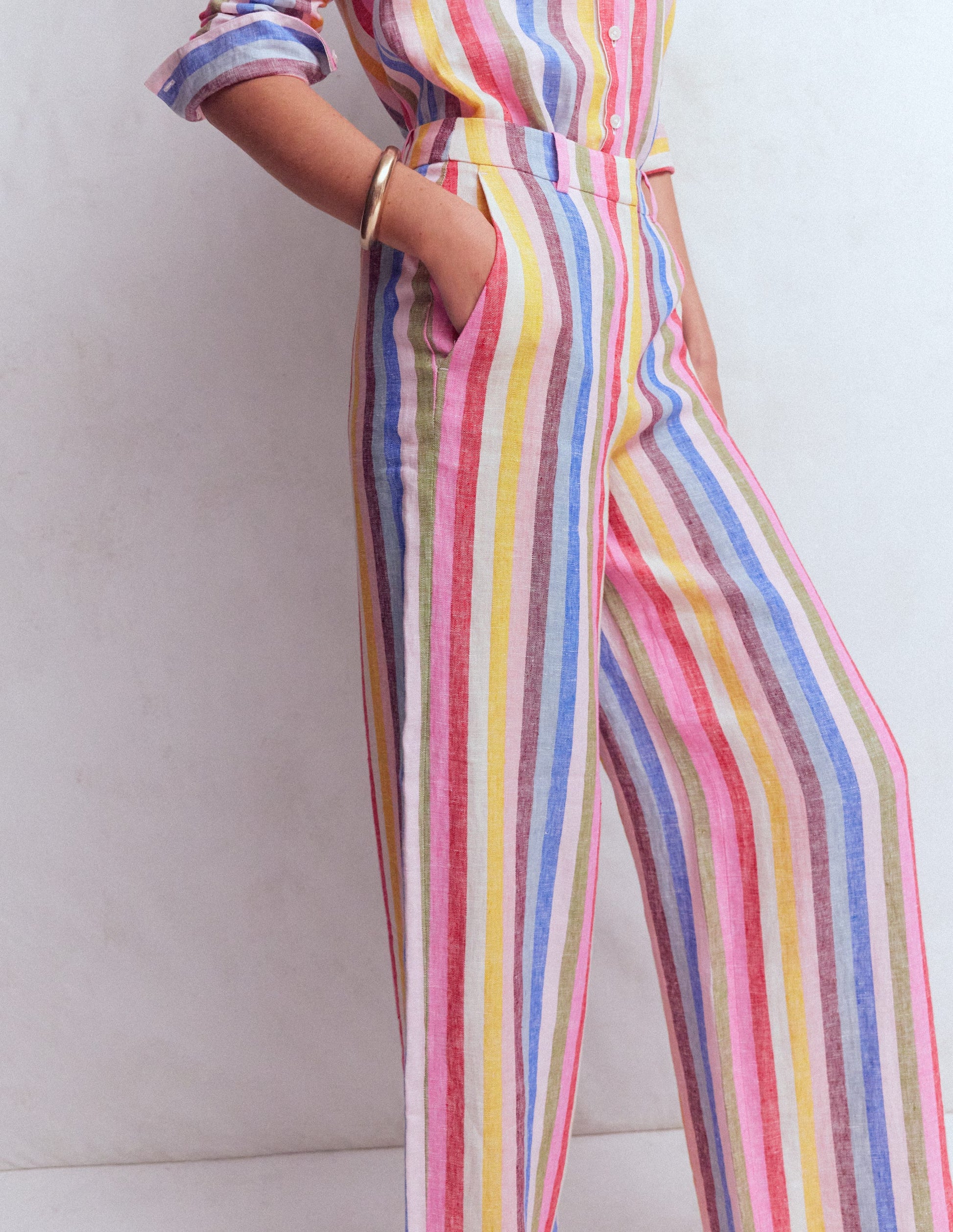 Belgravia Linen Trousers-Multi Stripe-2