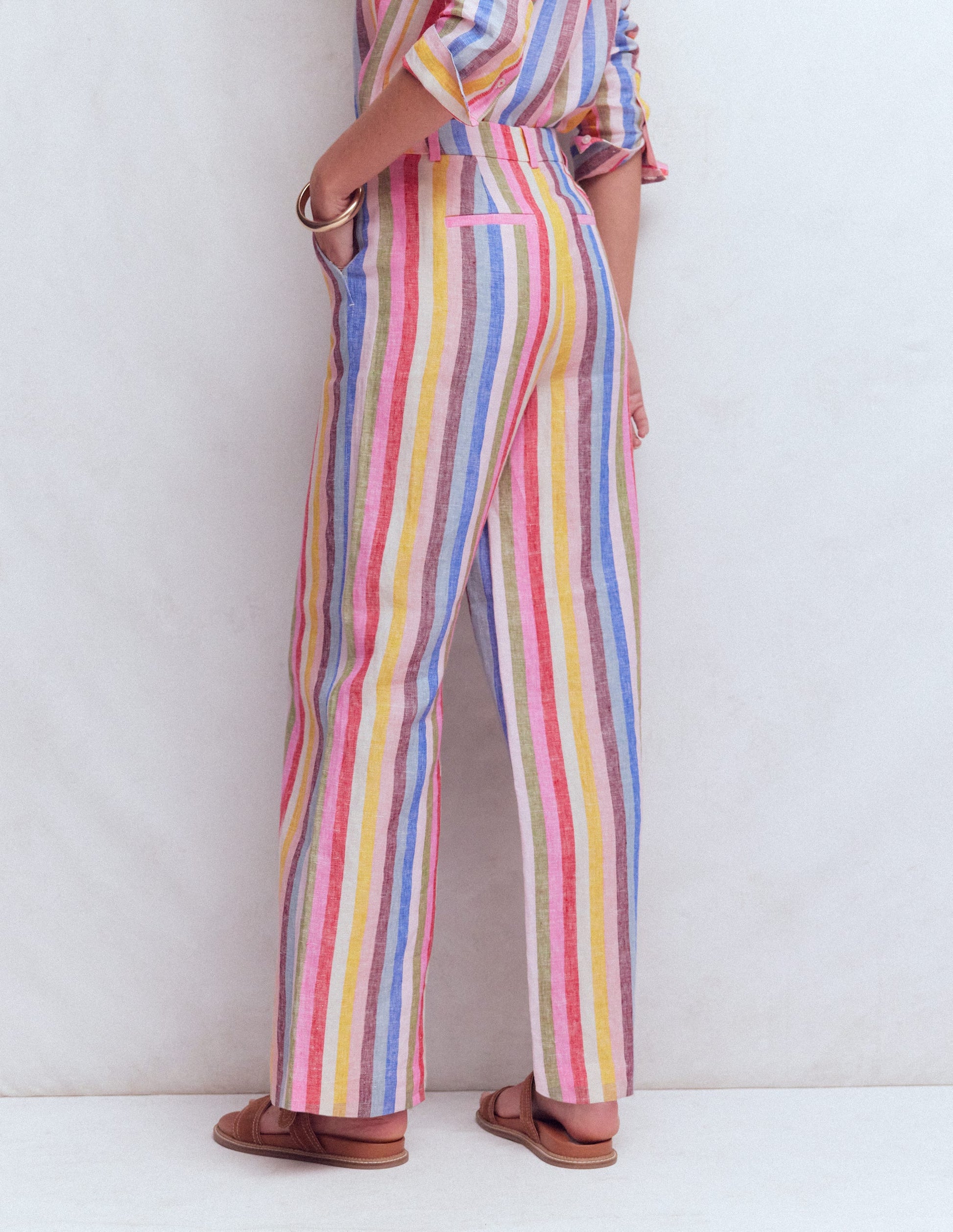 Belgravia Linen Trousers-Multi Stripe-3