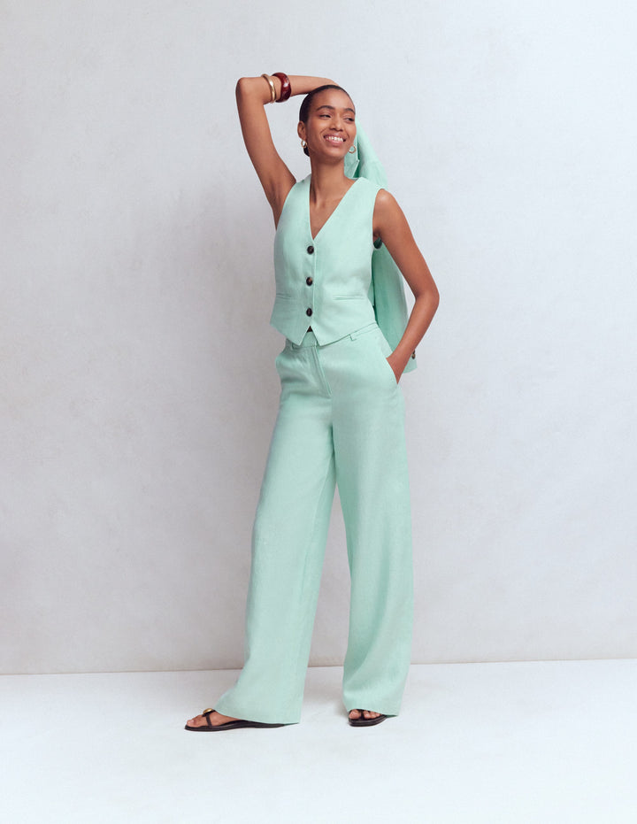 Belgravia Linen Trousers-Spearmint