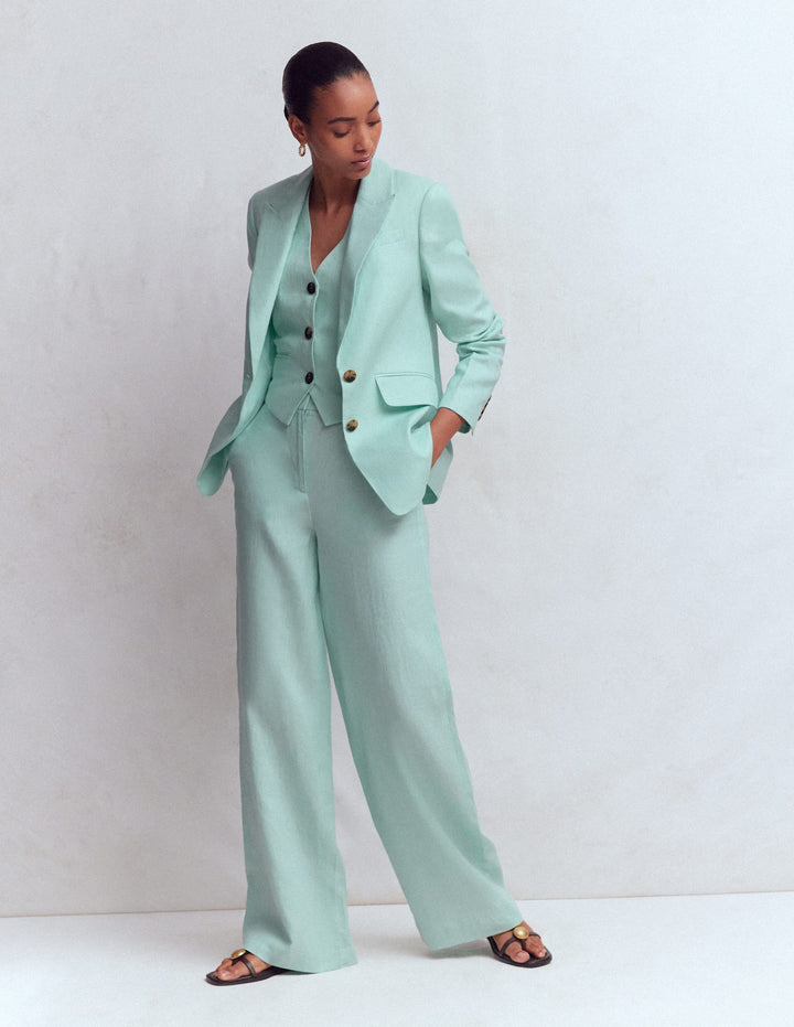 Belgravia Linen Trousers-Spearmint