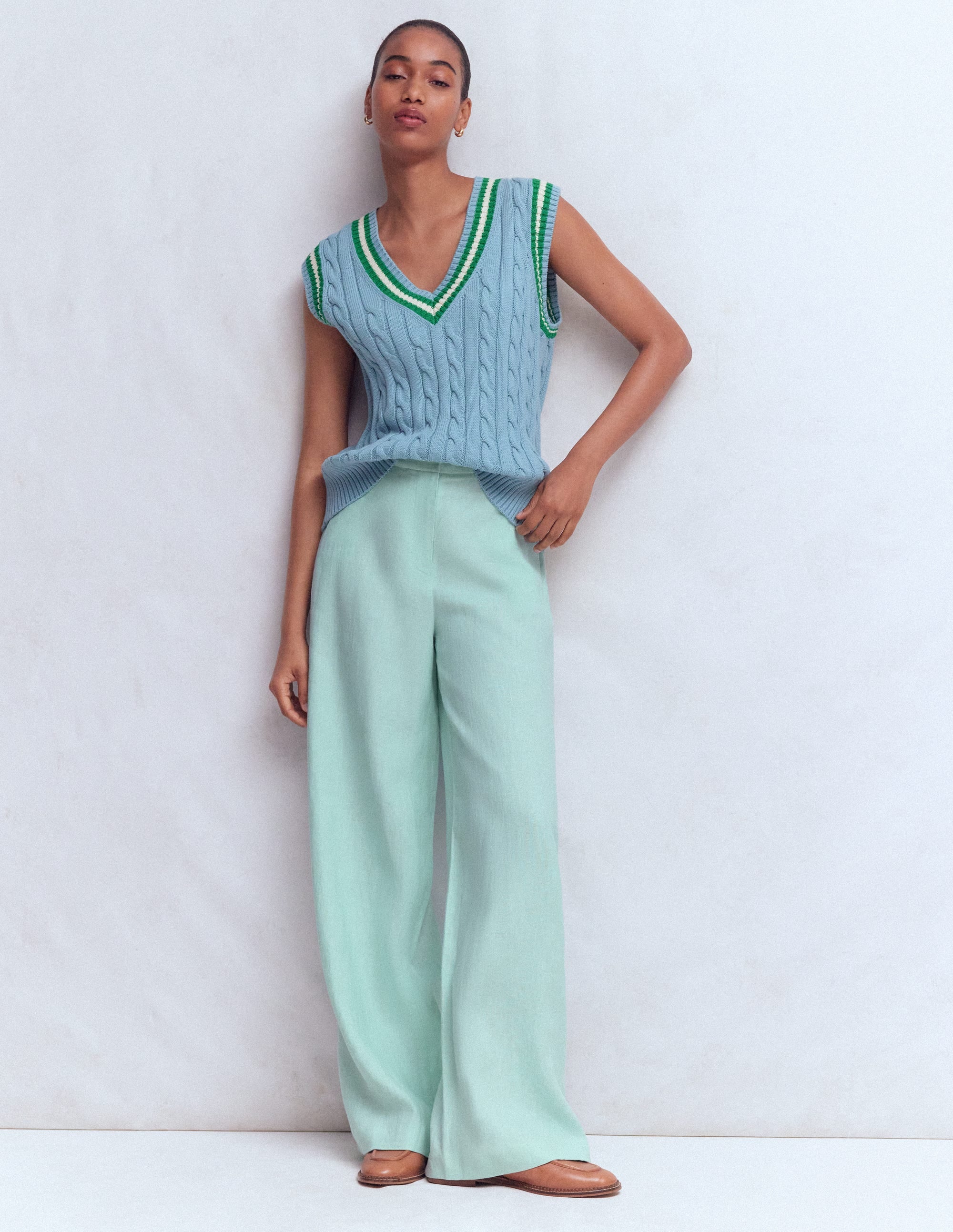 Belgravia Linen Trousers-Spearmint - Image 5