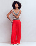 Belgravia Linen Trousers-Bright Cherry