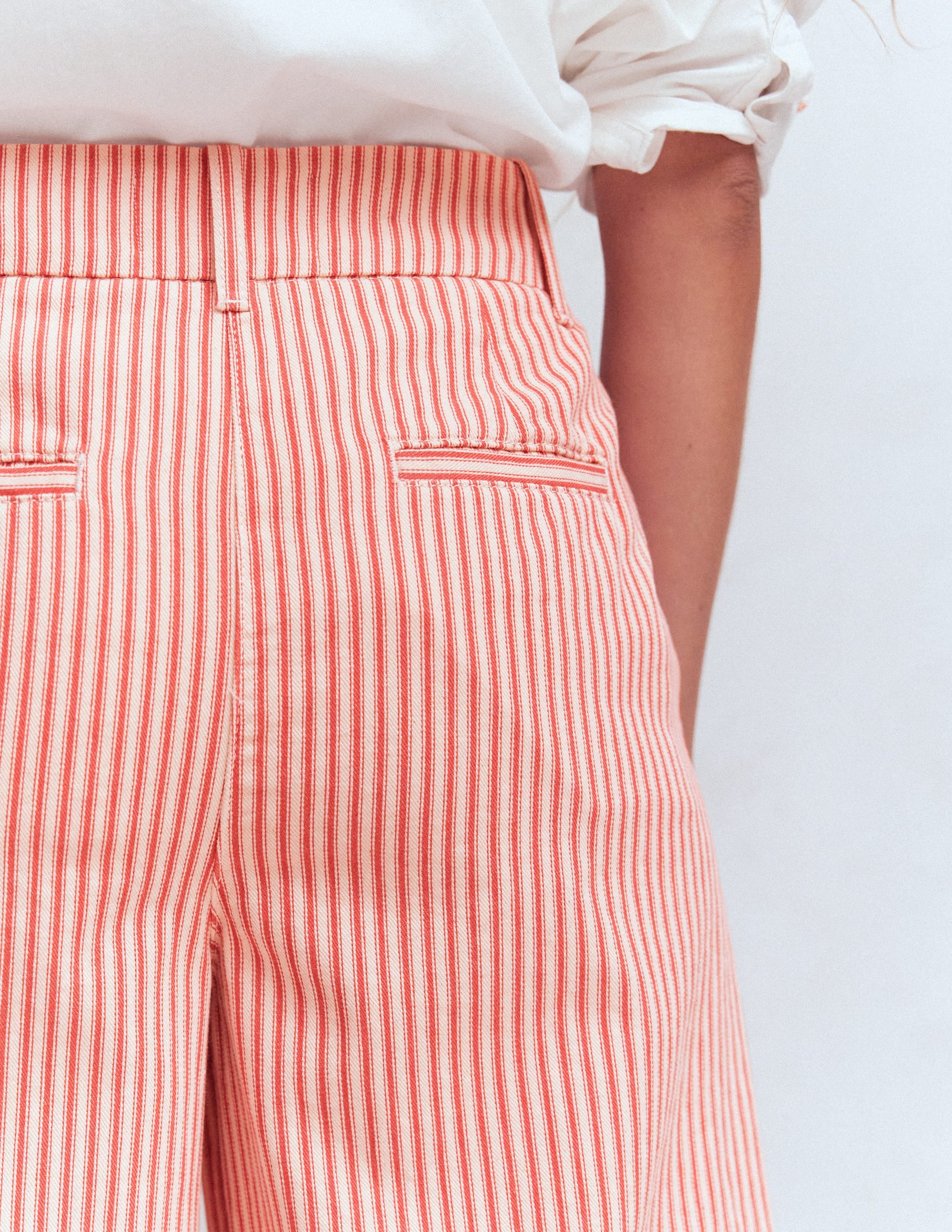 Kensington Wide Leg Trousers-Red Ticking Stripe - Image 5