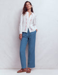 Pull On Double Cloth Trousers-Seamist Blue