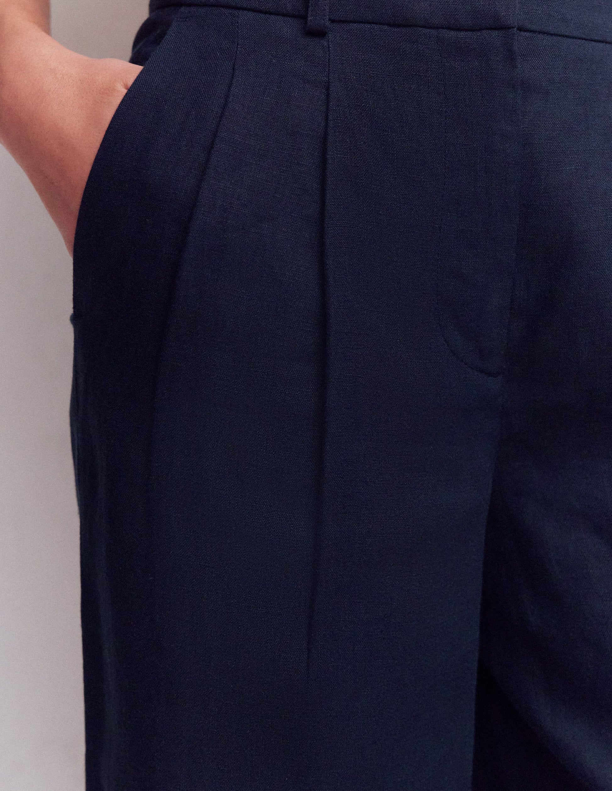 Bloomsbury Linen Trousers-Navy-2
