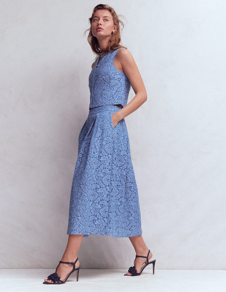 Verity Lace Skirt-Cornflower Blue