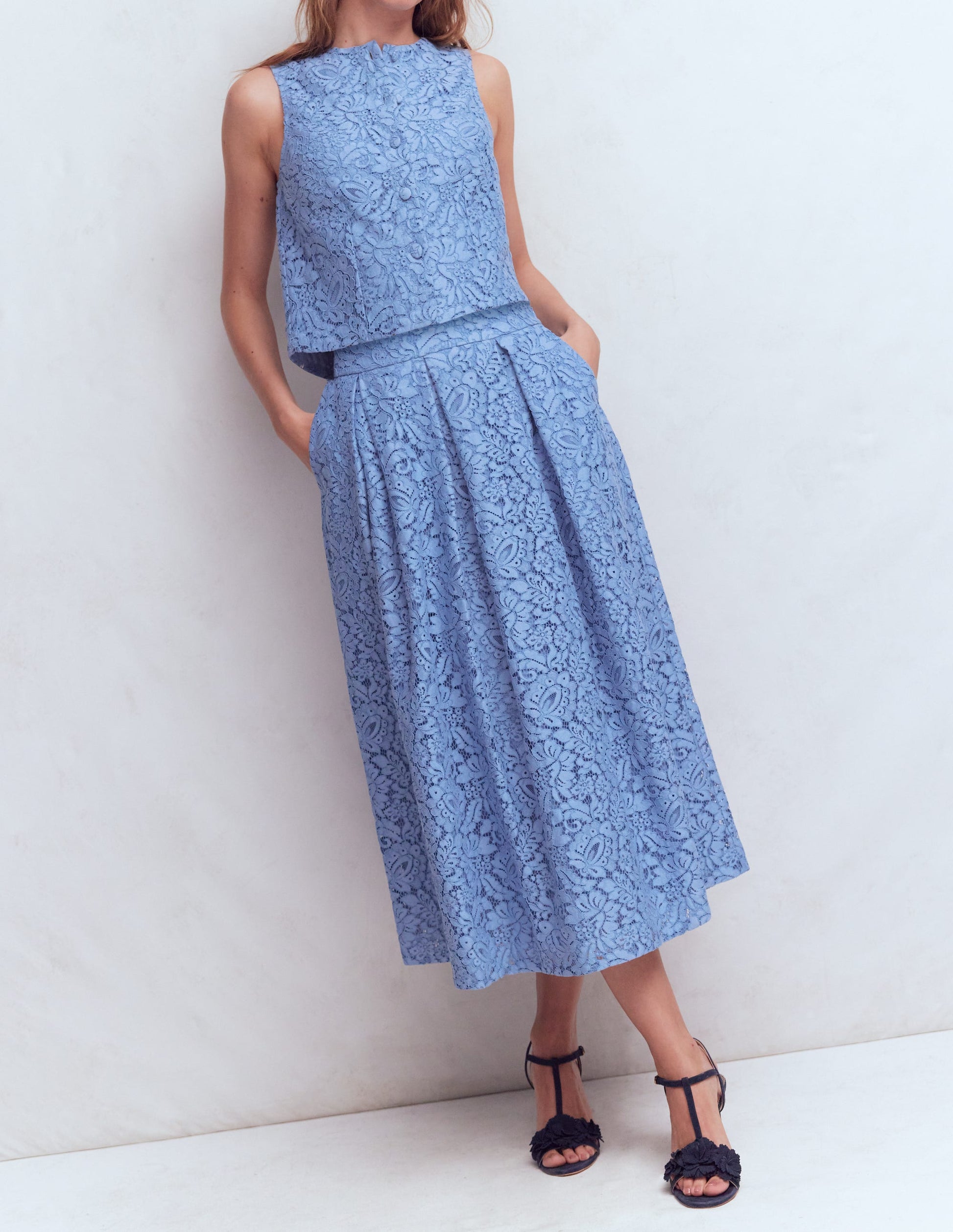 Verity Lace Skirt-Cornflower Blue-4