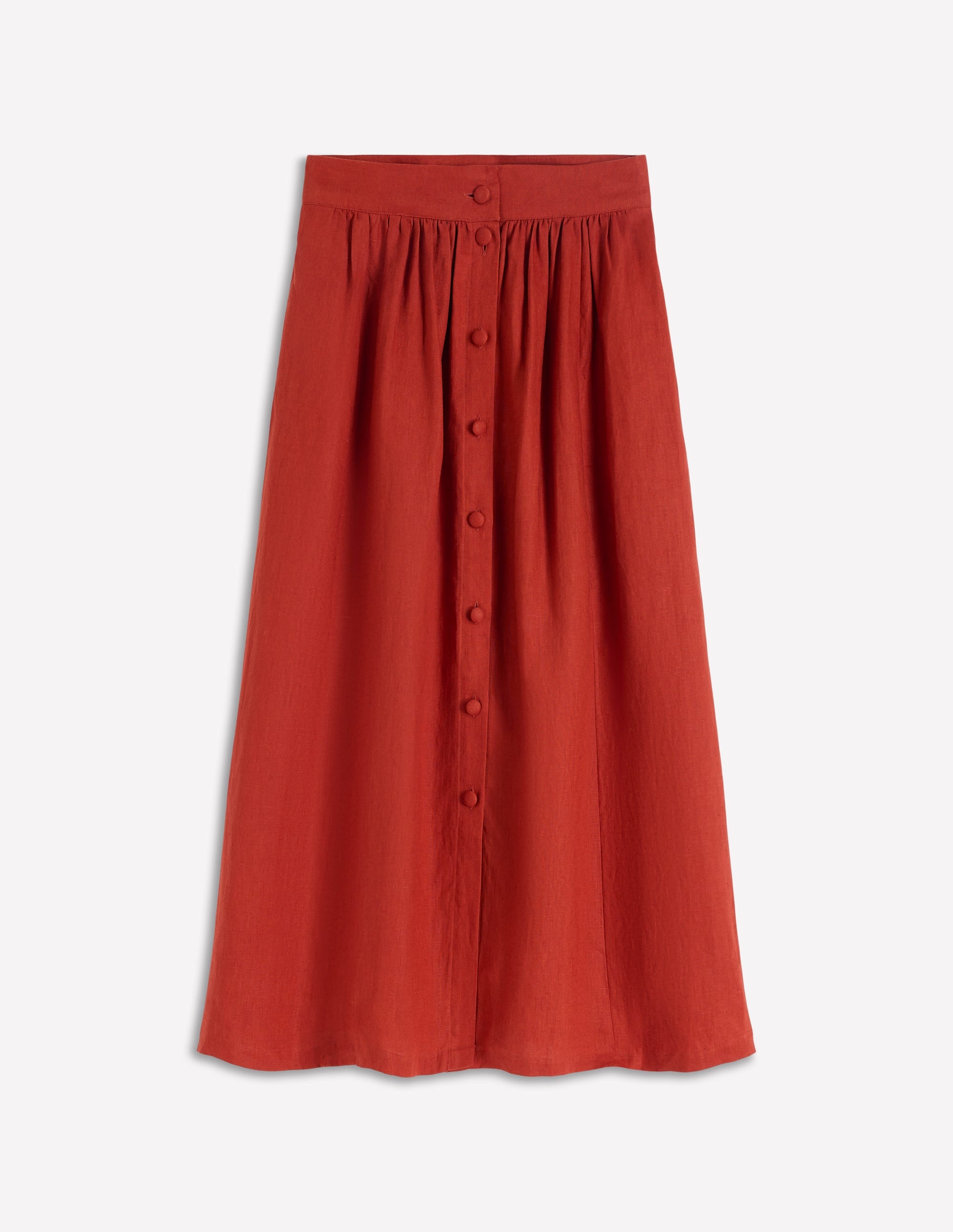 Emma Linen Maxi Skirt-Burnt Orange - Image 8