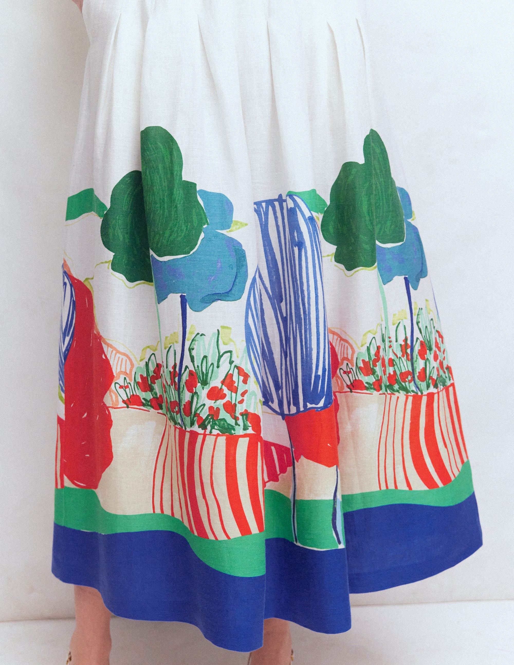 Valentina Linen Skirt-Multi, Abstract Valley - Image 2