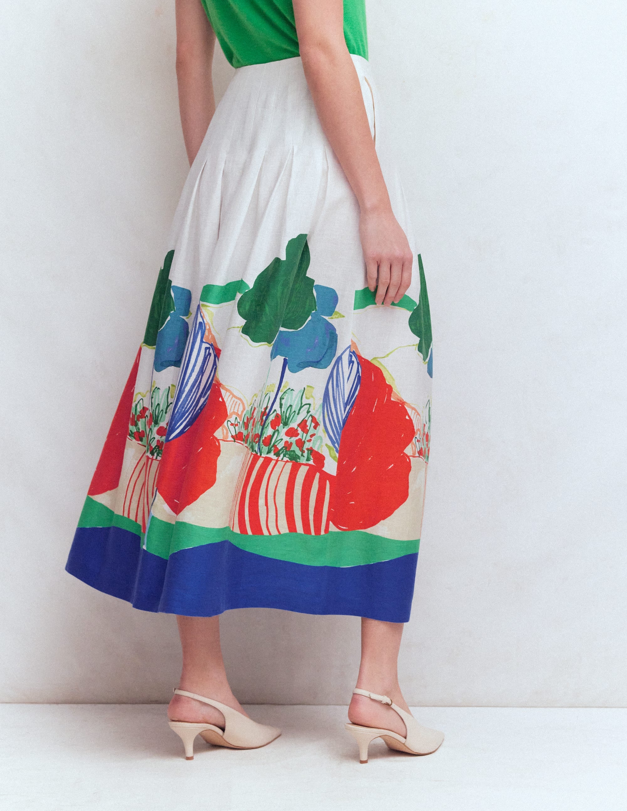 Valentina Linen Skirt-Multi, Abstract Valley - Image 3