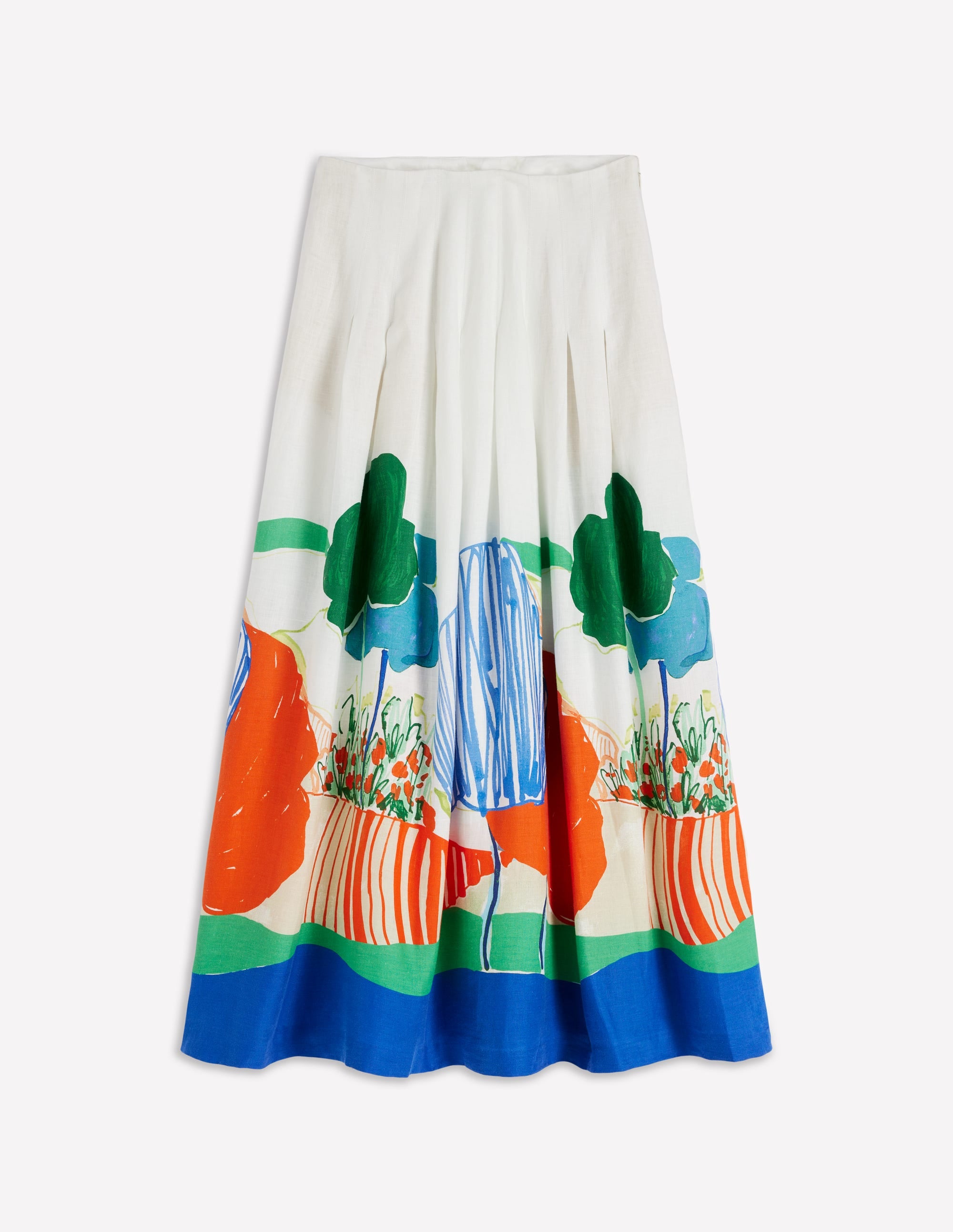 Valentina Linen Skirt-Multi, Abstract Valley - Image 7