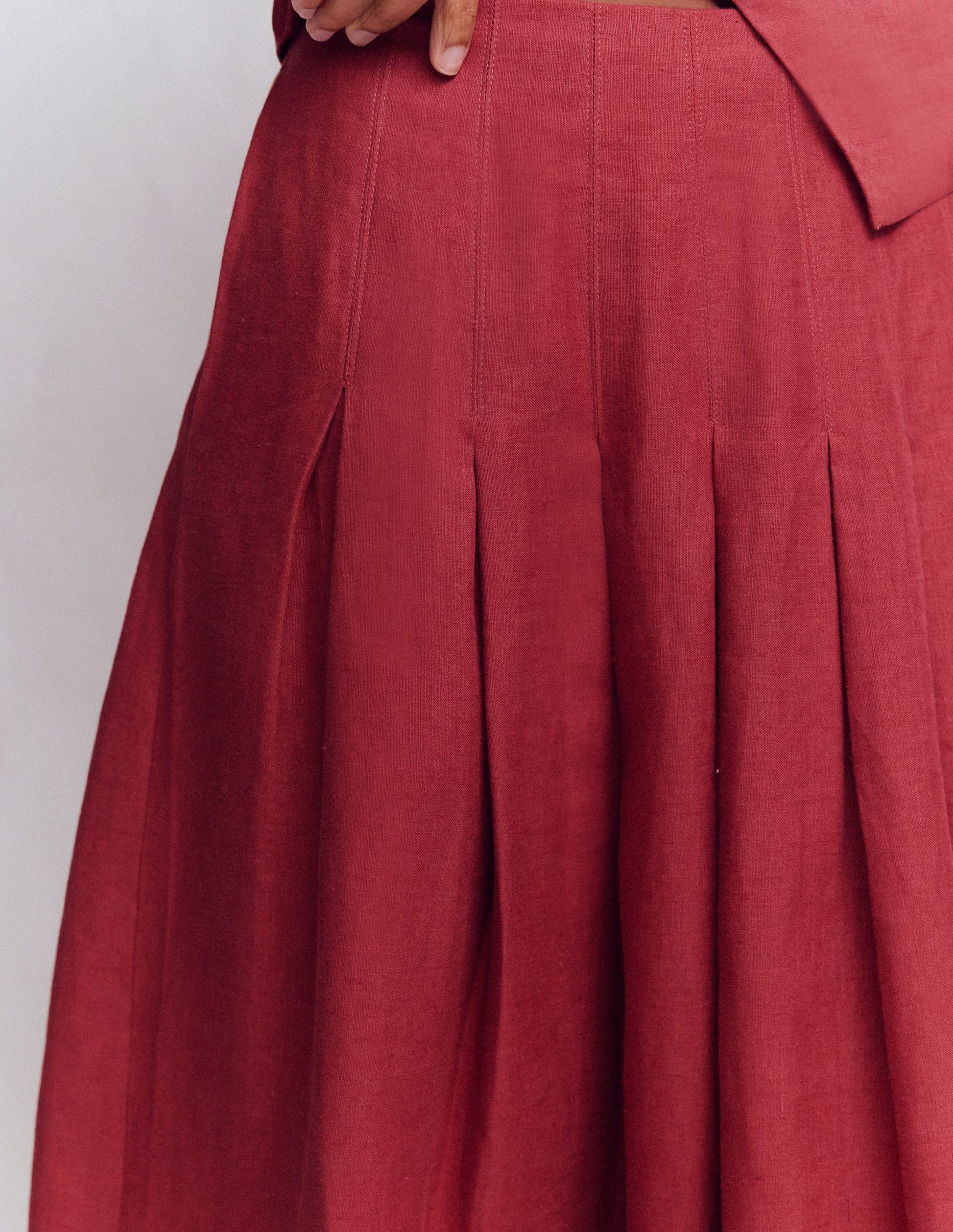 Valentina Linen Skirt-Rich Chestnut-2