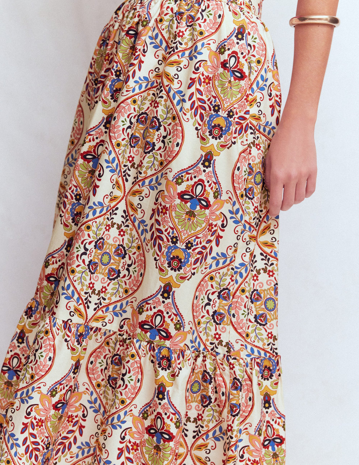 Abigail Poplin Maxi Skirt-Multi, Enchanted Gardenia - Image 2