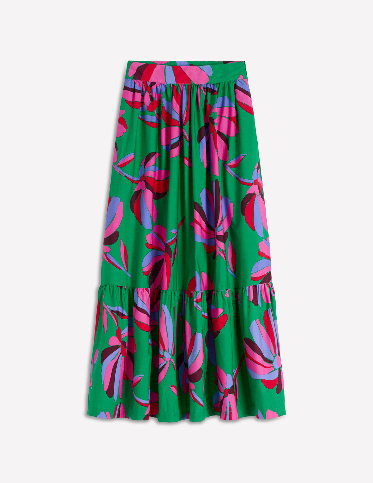 Abigail Poplin Maxi Skirt-Green, Daisy Cascade - Image 7