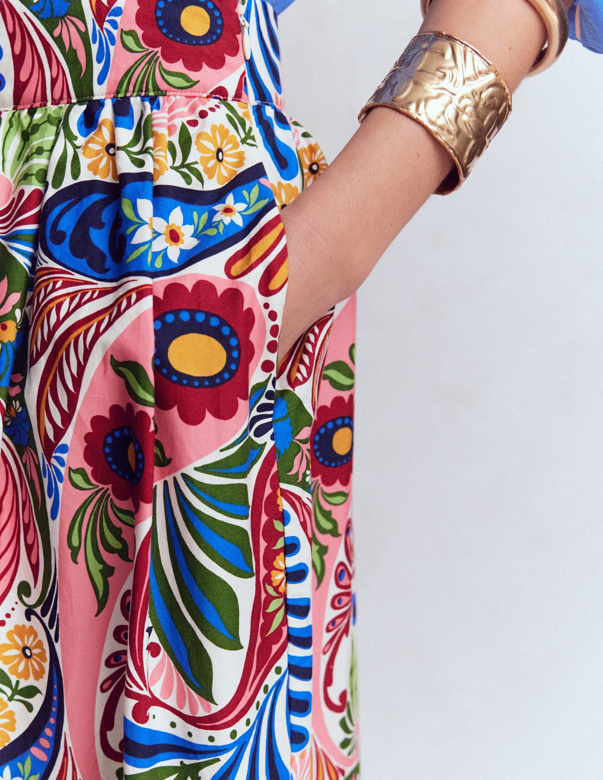 Abigail Poplin Maxi Skirt-Multi, Enchanted Paisley - Image 2