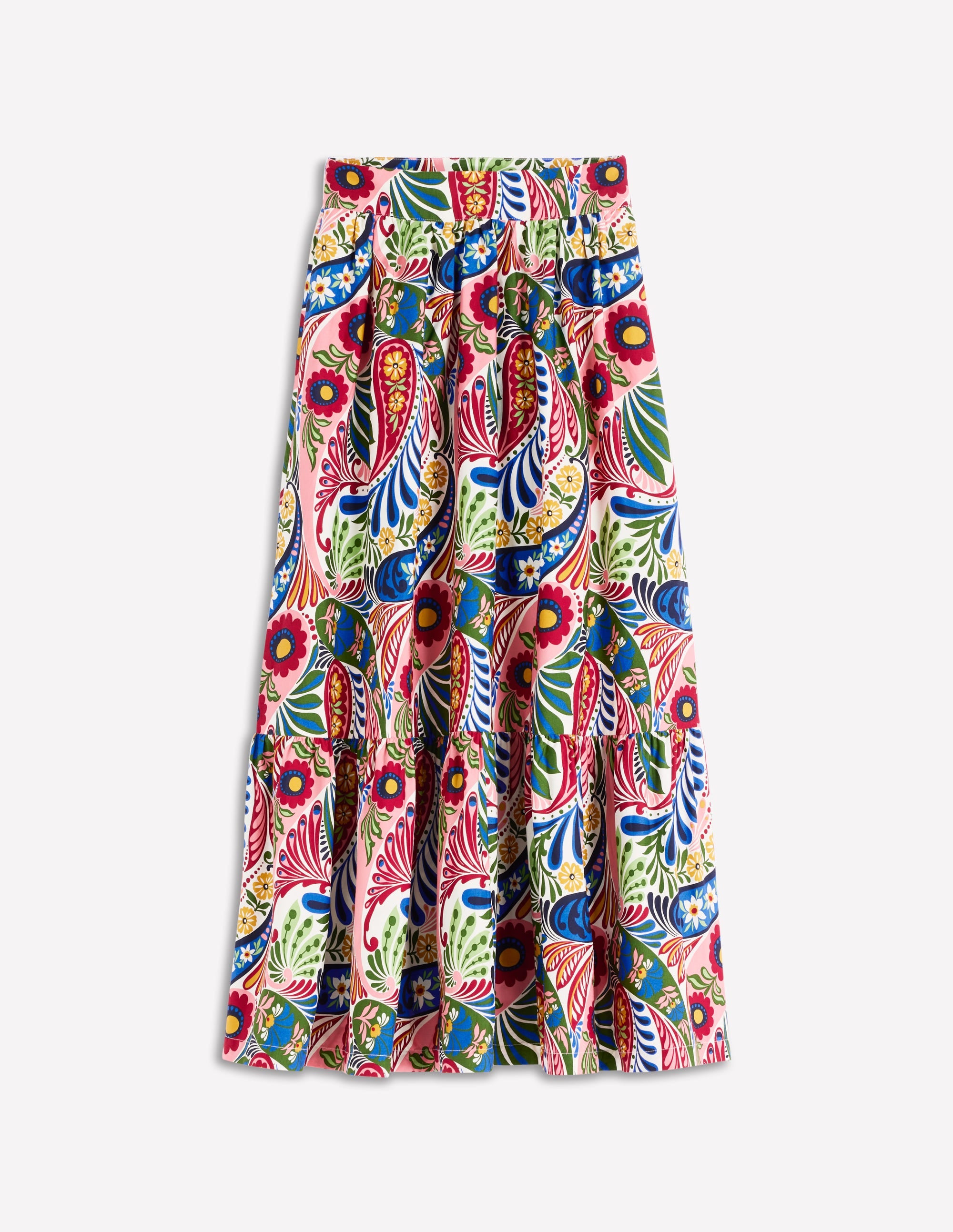 Abigail Poplin Maxi Skirt-Multi, Enchanted Paisley - Image 5