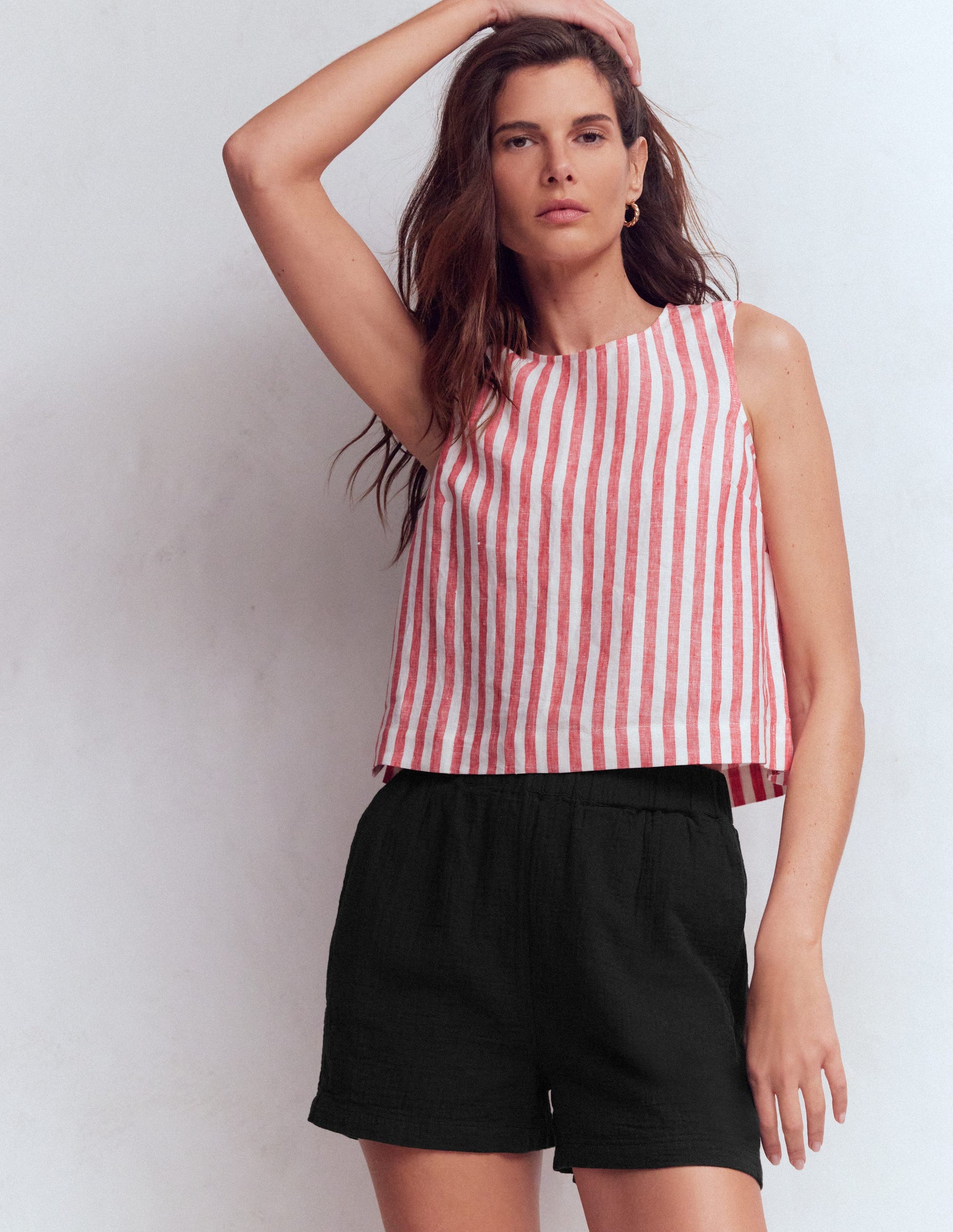 Pull On Double Cloth Shorts-Black-4