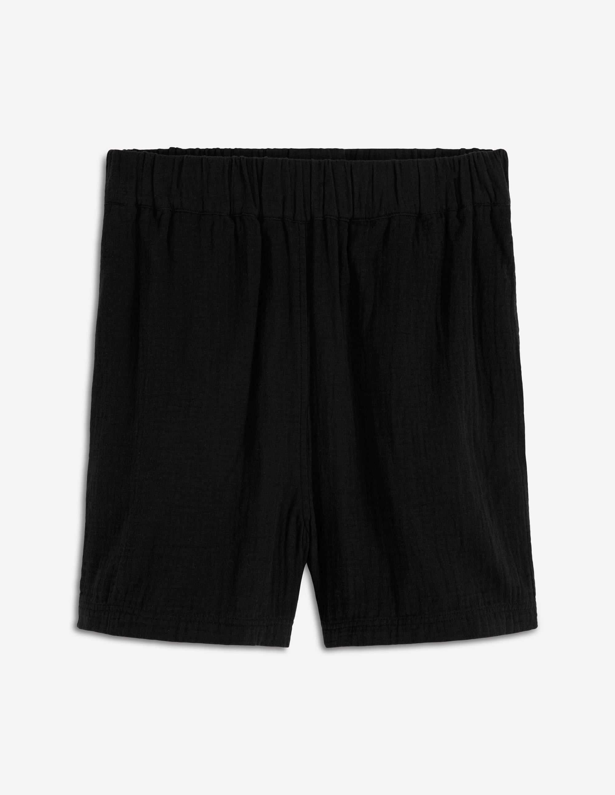 Pull On Double Cloth Shorts-Black - Image 6