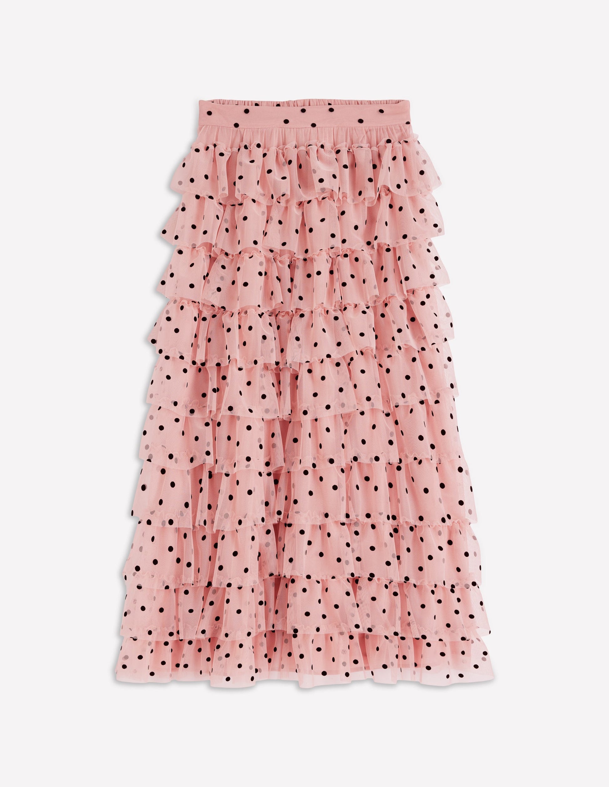 Tulle Tiered Skirt-Pink Painted Dot-6