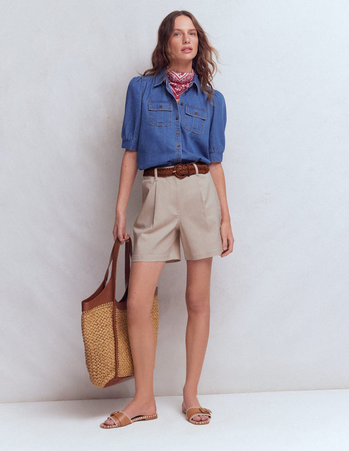 Chino Shorts-Almond Milk