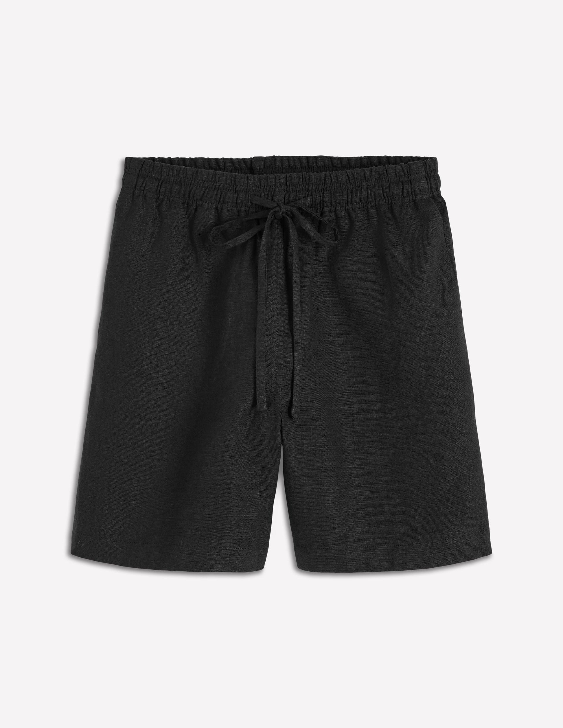 Islington Linen Shorts-Black-7