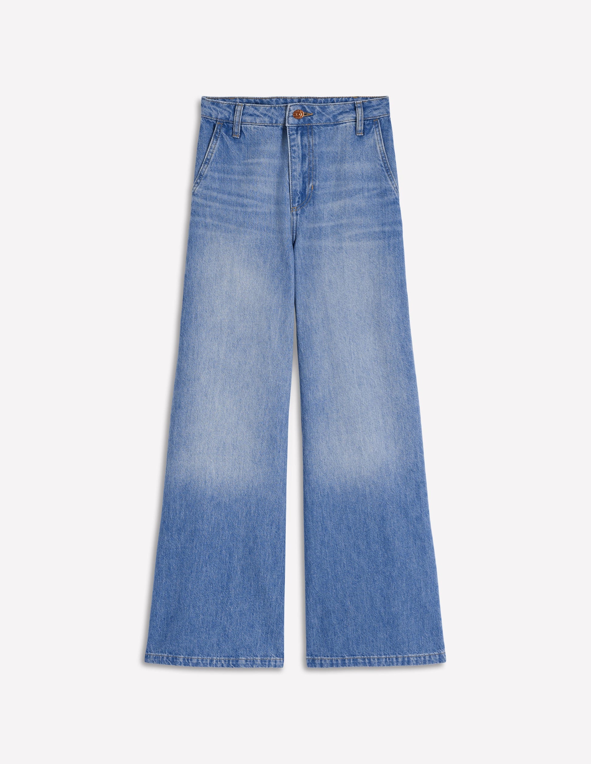 High Rise Palazzo Jeans-Light Wash-6