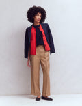 Chiswick Crop Linen Trousers-Cappuccino
