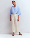 Chiswick Crop Linen Trousers-Ivory