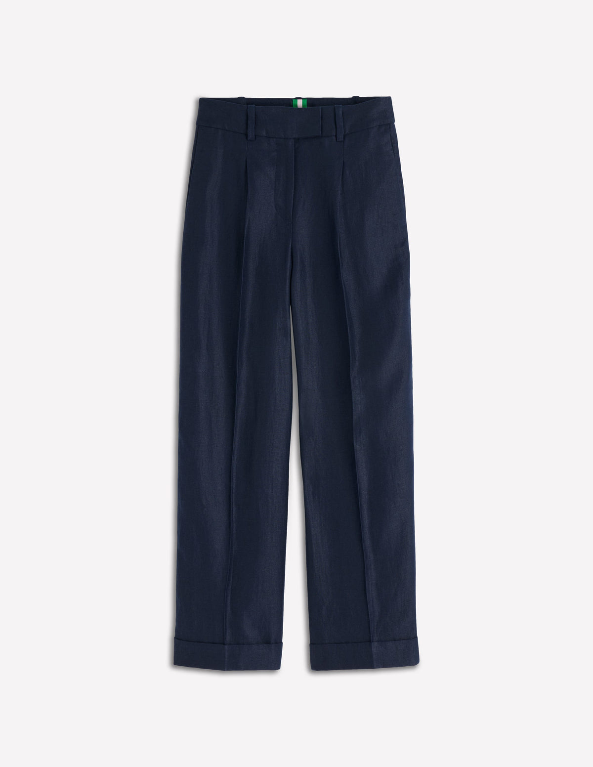 Chiswick Crop Linen Trousers-Navy - Image 5